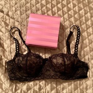Victoria’s Secret black lace balconette bra